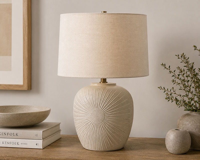 Sunburst Ceramic Table Lamp
